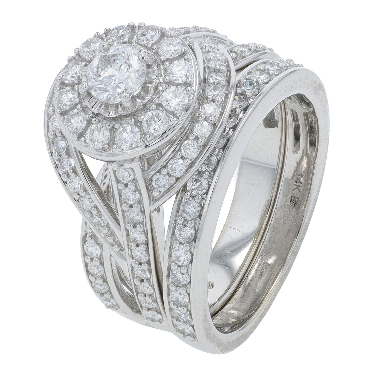 14K WG 1.25 CT Diamond Bridal Set