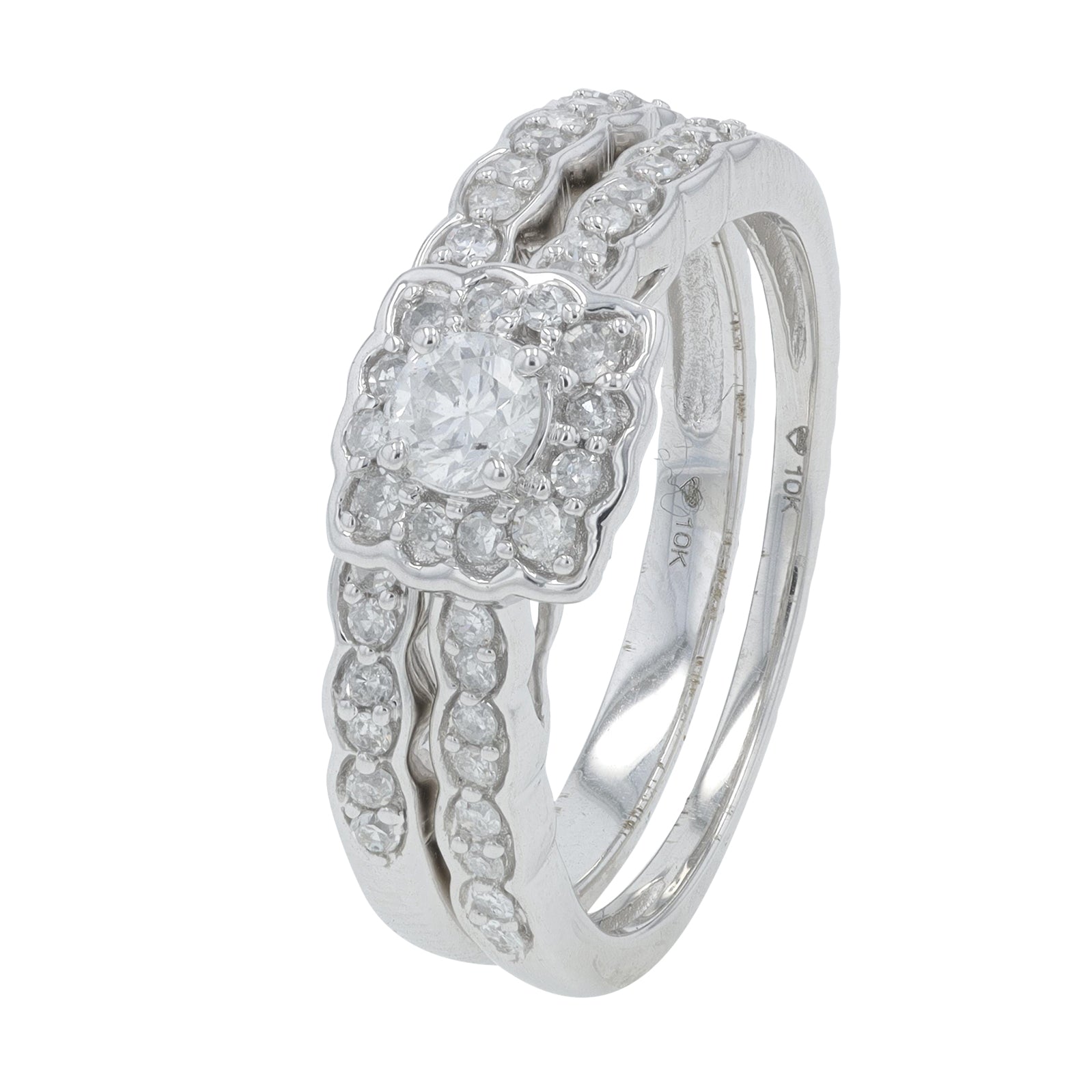 10K WG .50 CT Diamond Bridal Set