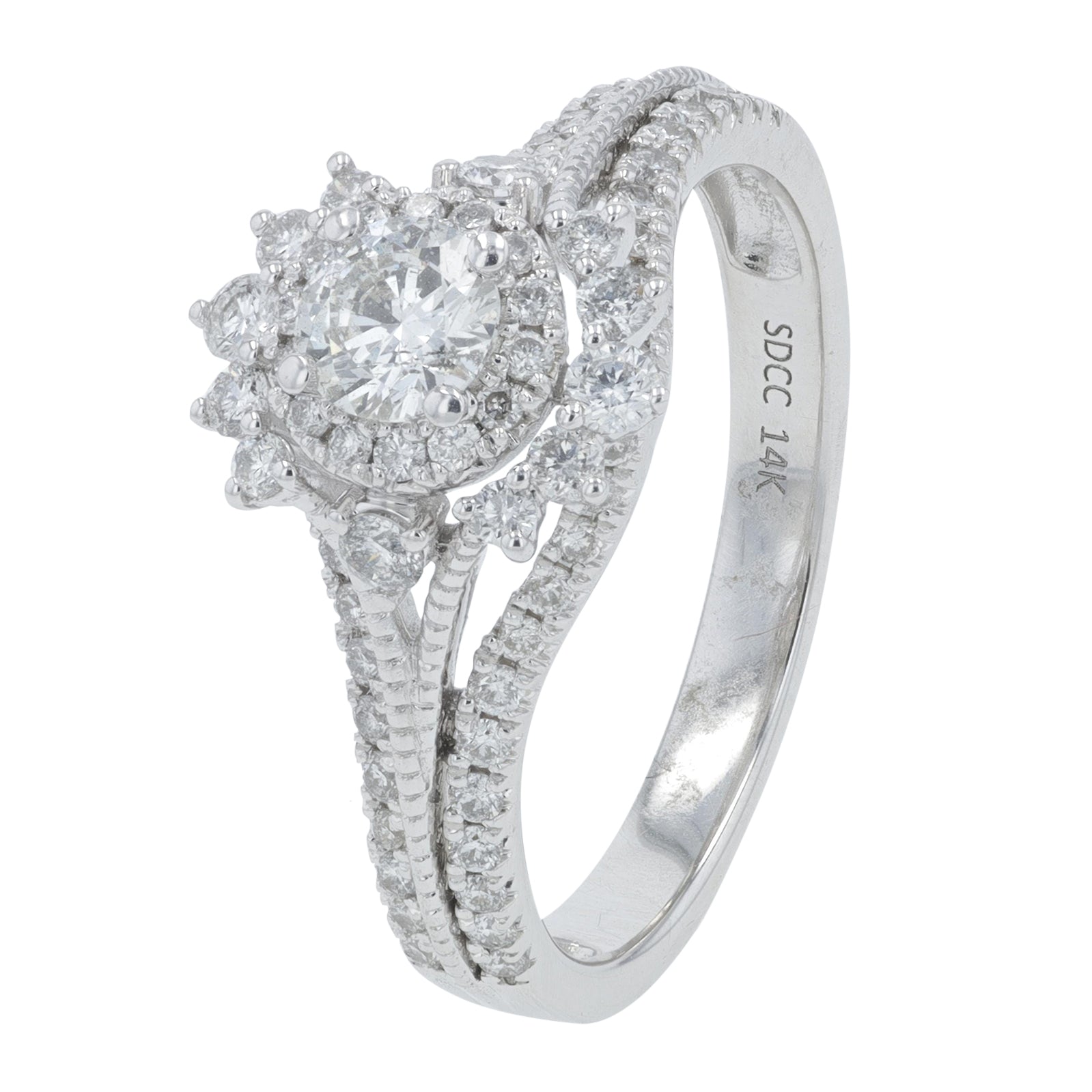 14K WG 1 CTW Diamond Bridal Set