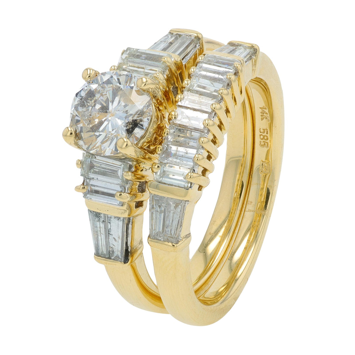 14K YG 2.20 CT Diamond Bridal Set