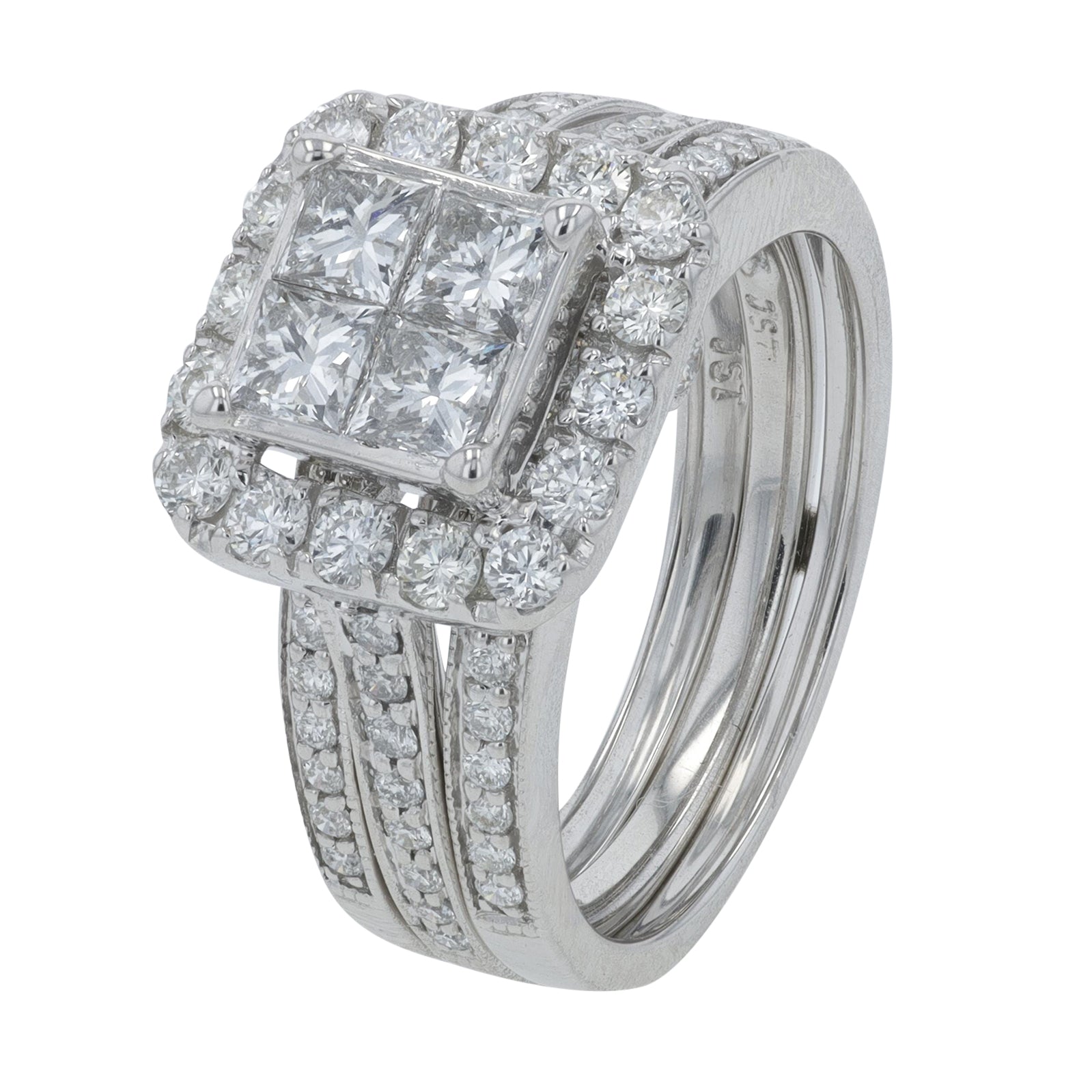 14K WG 2.72 CTW Diamond Bridal Set
