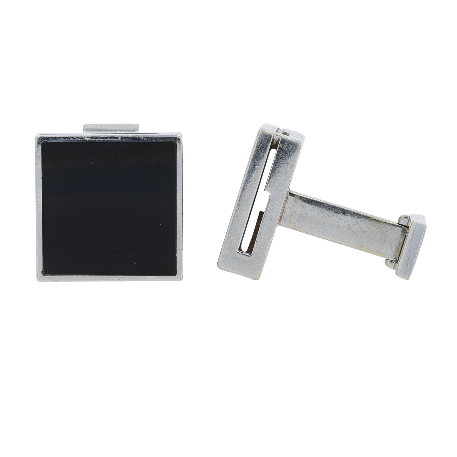 18K WG Gucci Onyx Square Cuff Links