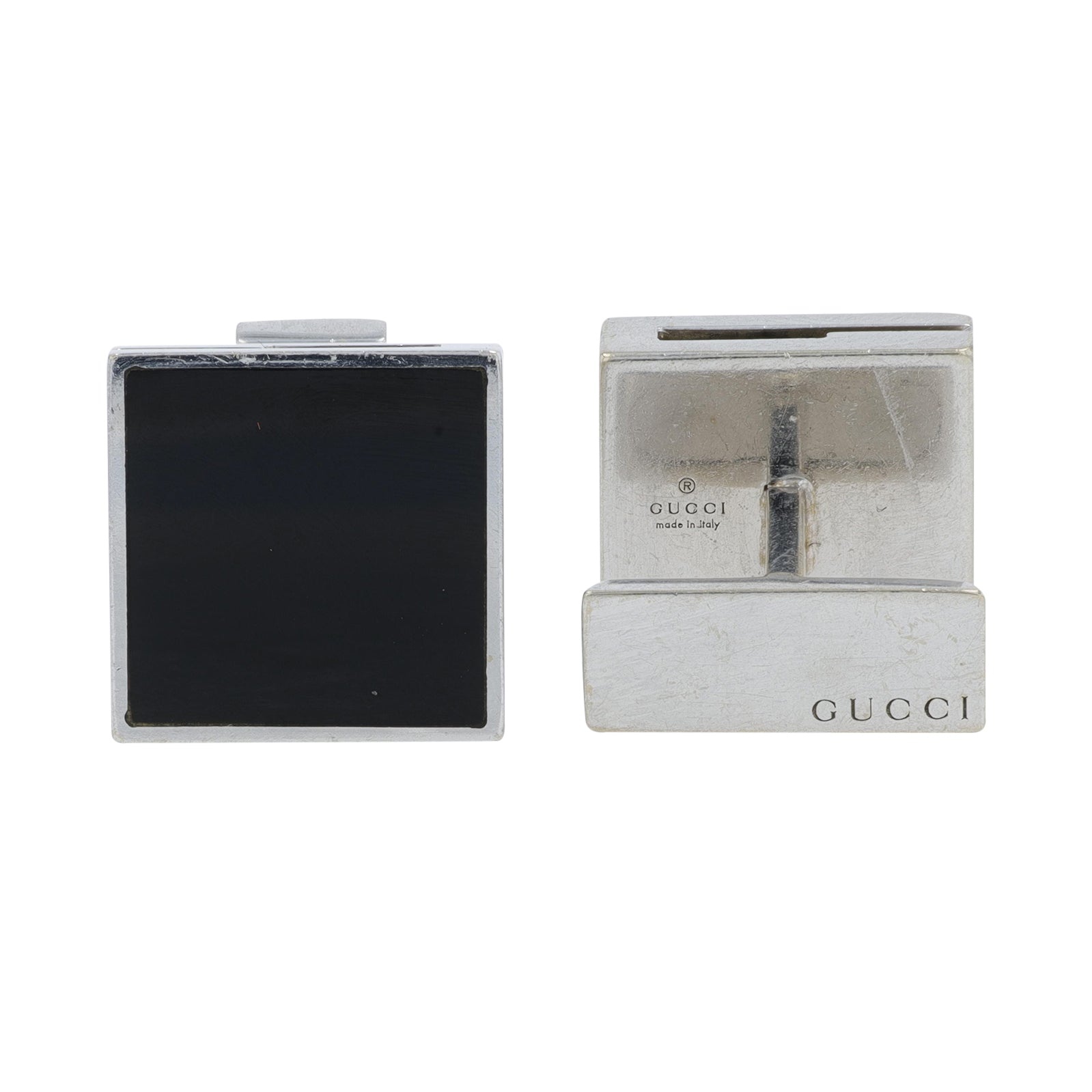 18K WG Gucci Onyx Square Cuff Links