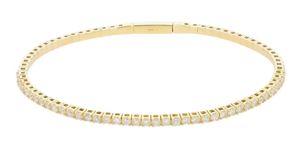 14K YG 1 CT Diamond Bangle