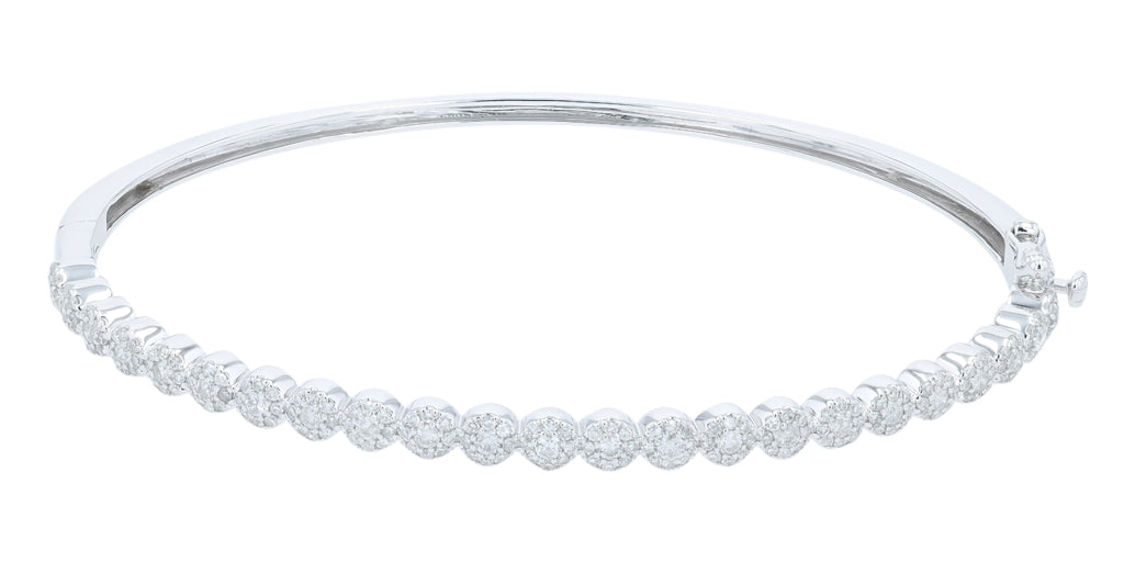14K WG 1.06 CT Diamond Bangle