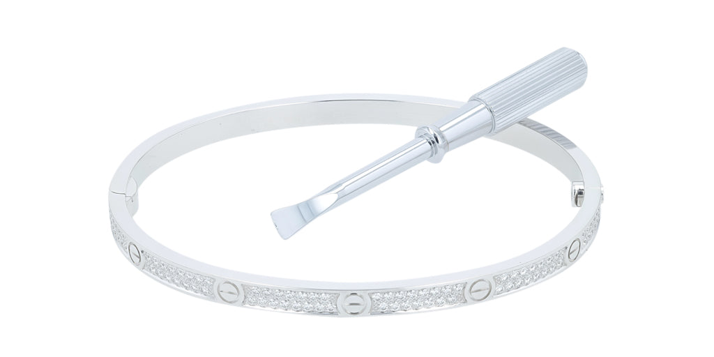 18K WG Cartier Diamond Love Bangle<p><strong>Comes With Screw Driver & Paperwork </p></strong>