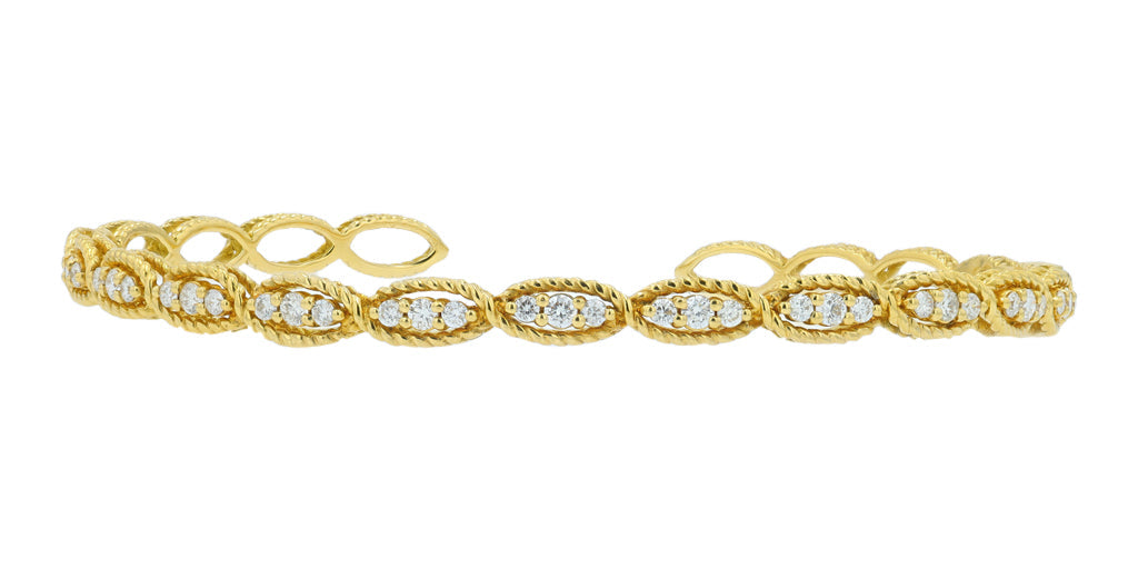 18K .60 CTW Diamond Cuff Bangle<p><strong>More Colors Available</p></strong>