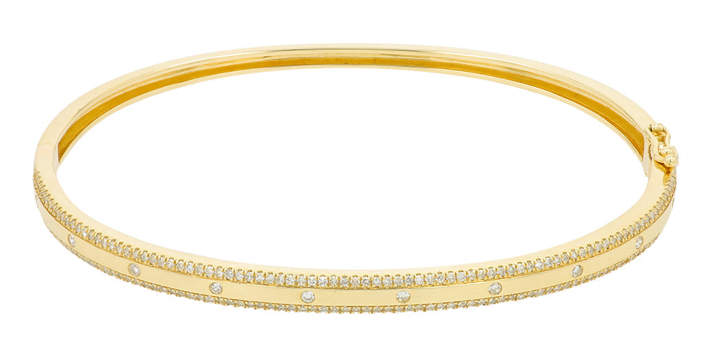 10K YG 3/4 CT Diamond Inlay Bangle