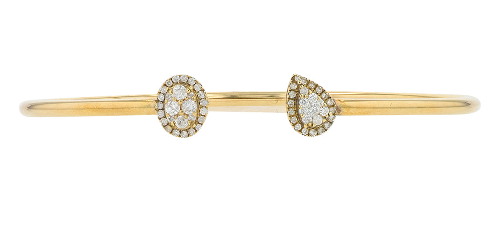 10K YG .50 CTW Diamond Cuff Bangle