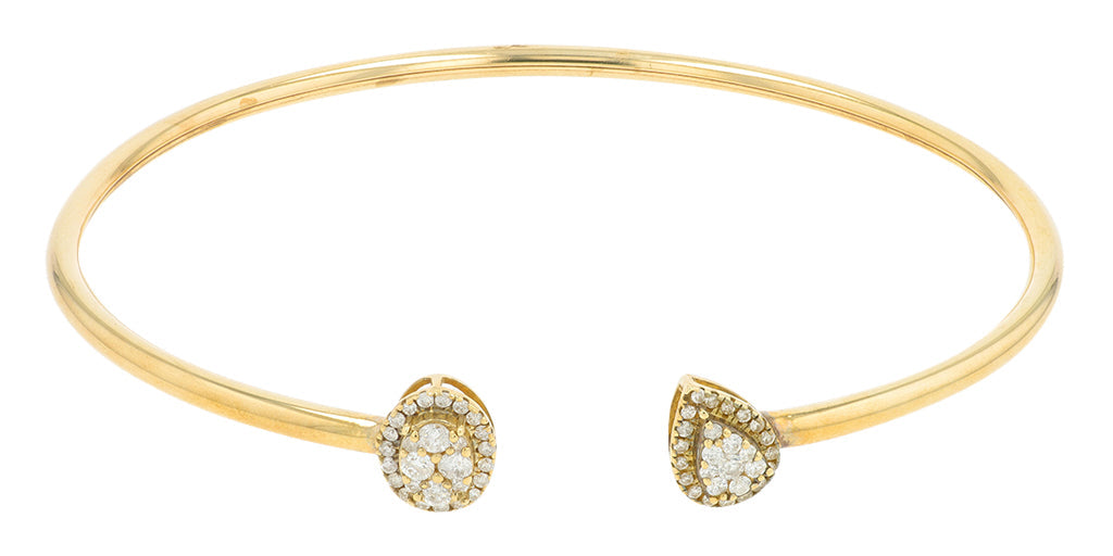 10K YG .50 CTW Diamond Cuff Bangle