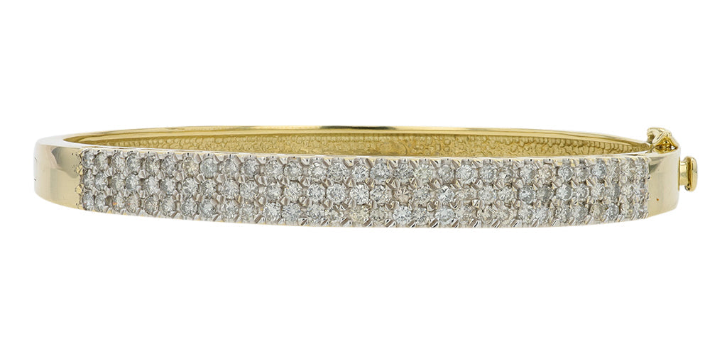 14K YG 2 CTW Diamond Bangle