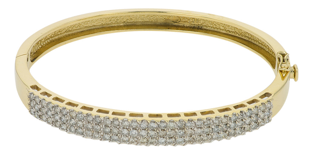 14K YG 2 CTW Diamond Bangle