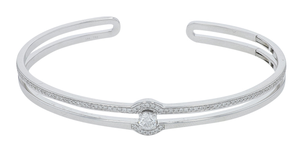 14K WG 3.75 CTW Diamond Bangle