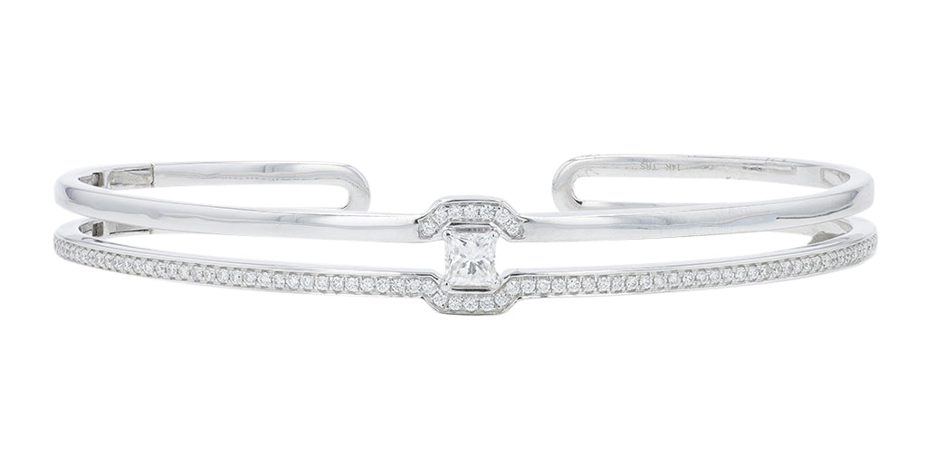 14K WG .75 CTW Diamond Cuff