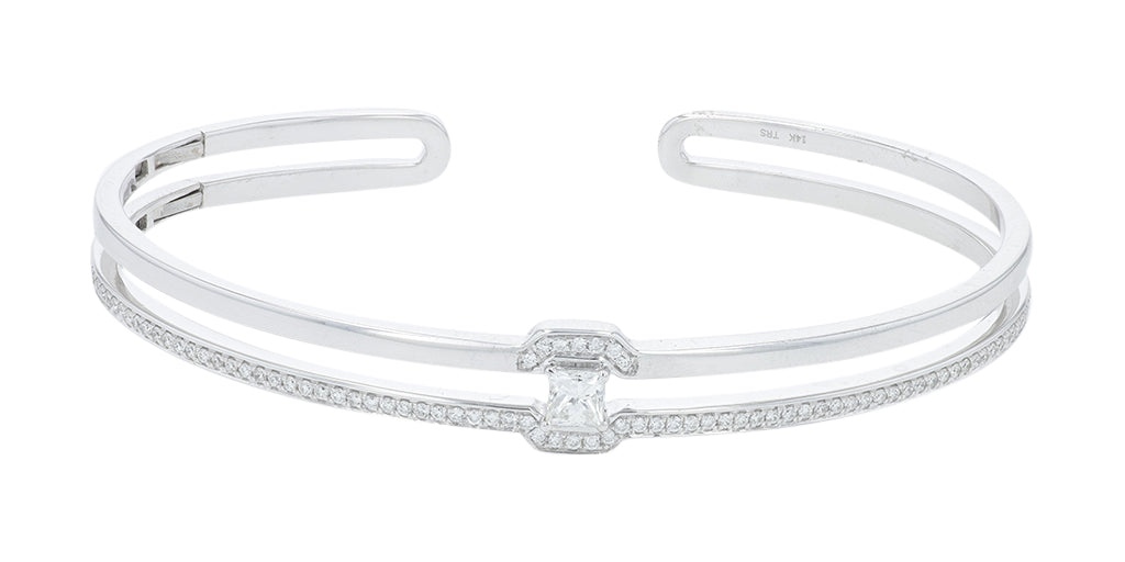 14K WG .75 CTW Diamond Cuff