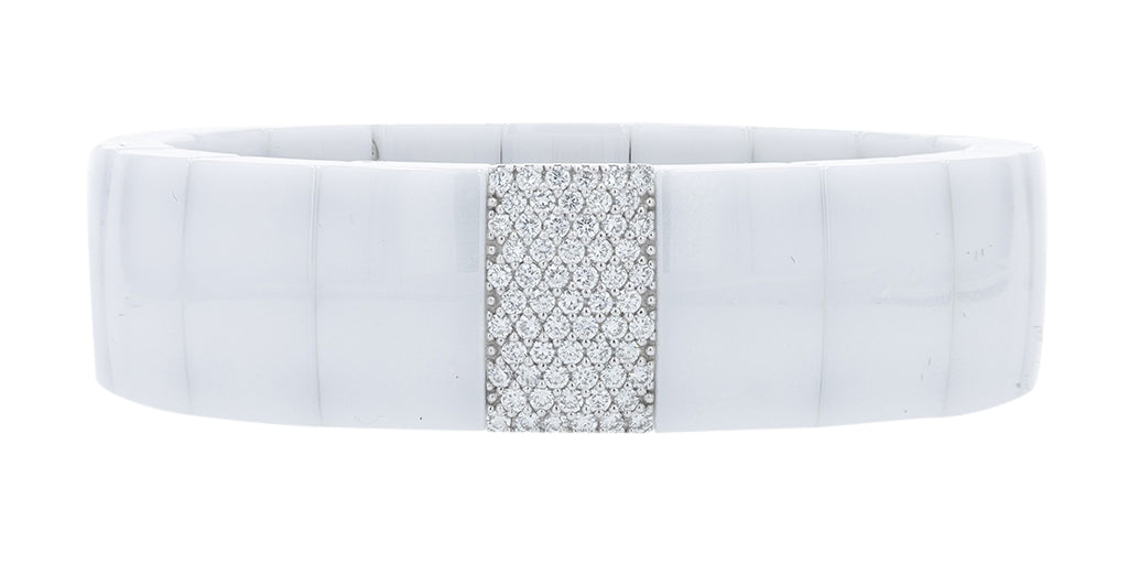 18K WG Roberto Demegilo .75 CTW Diamond & White Ceramic Bracelet