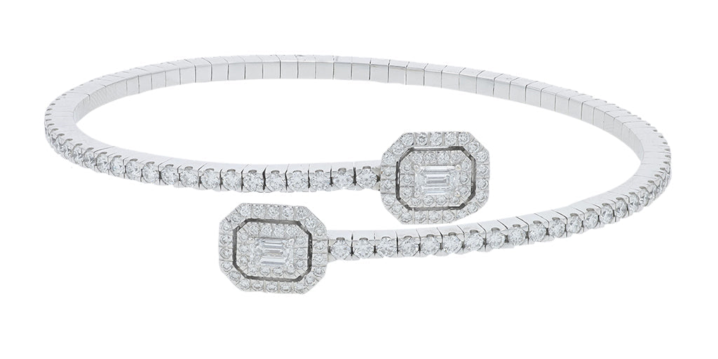 18K WG Penny Preville 3.01 CTW Diamond Bypass Bangle