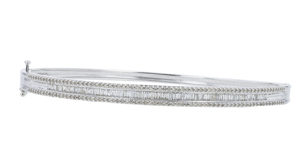 14K WG 1 CTW Diamond Bangle