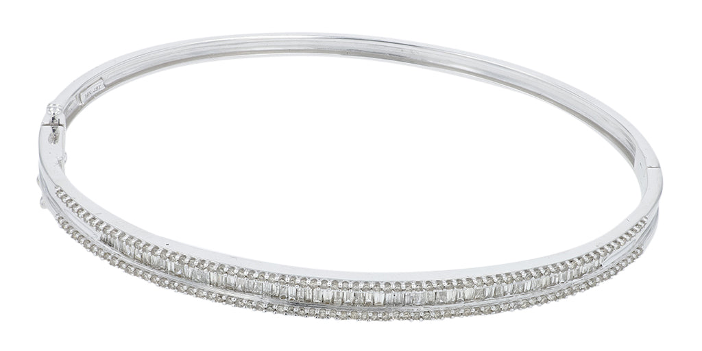 14K WG 1 CTW Diamond Bangle