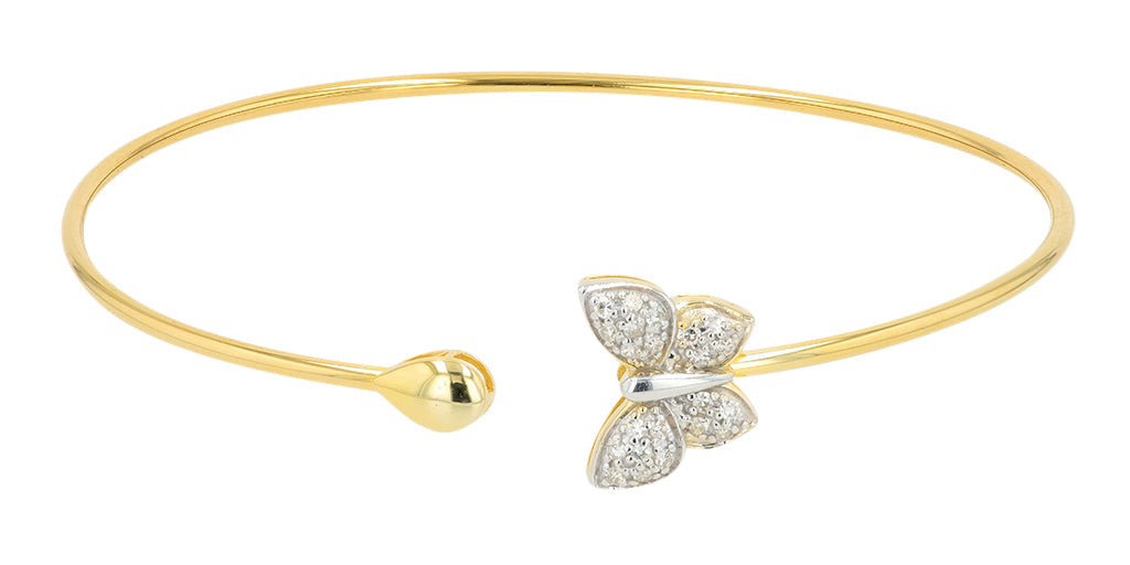 14K .15 CT Diamond Butterfly Cuff Bangle<p><strong>More Colors Available</p></strong>