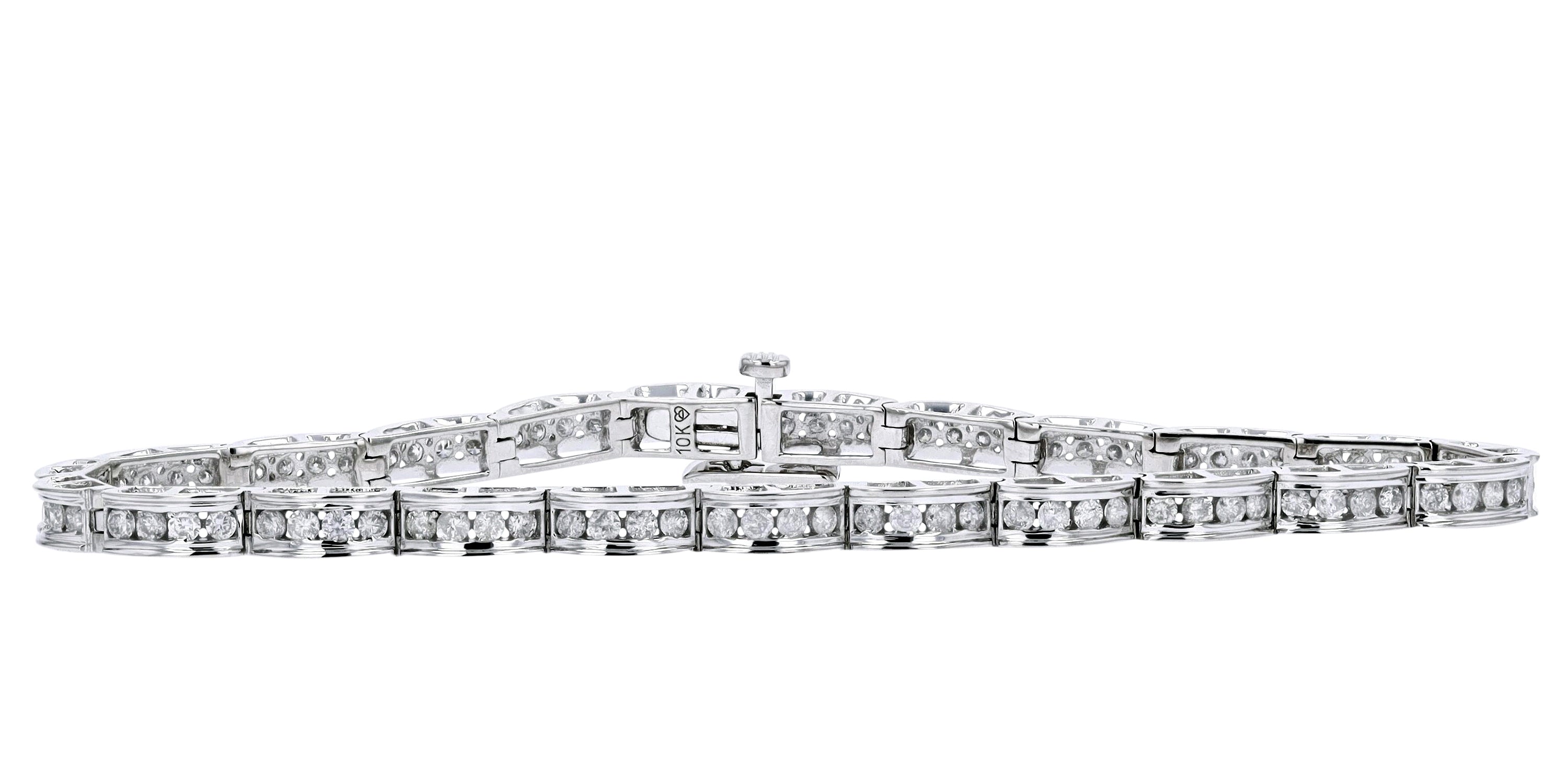 10K WG 2 CTW Diamond Channel Set Bracelet