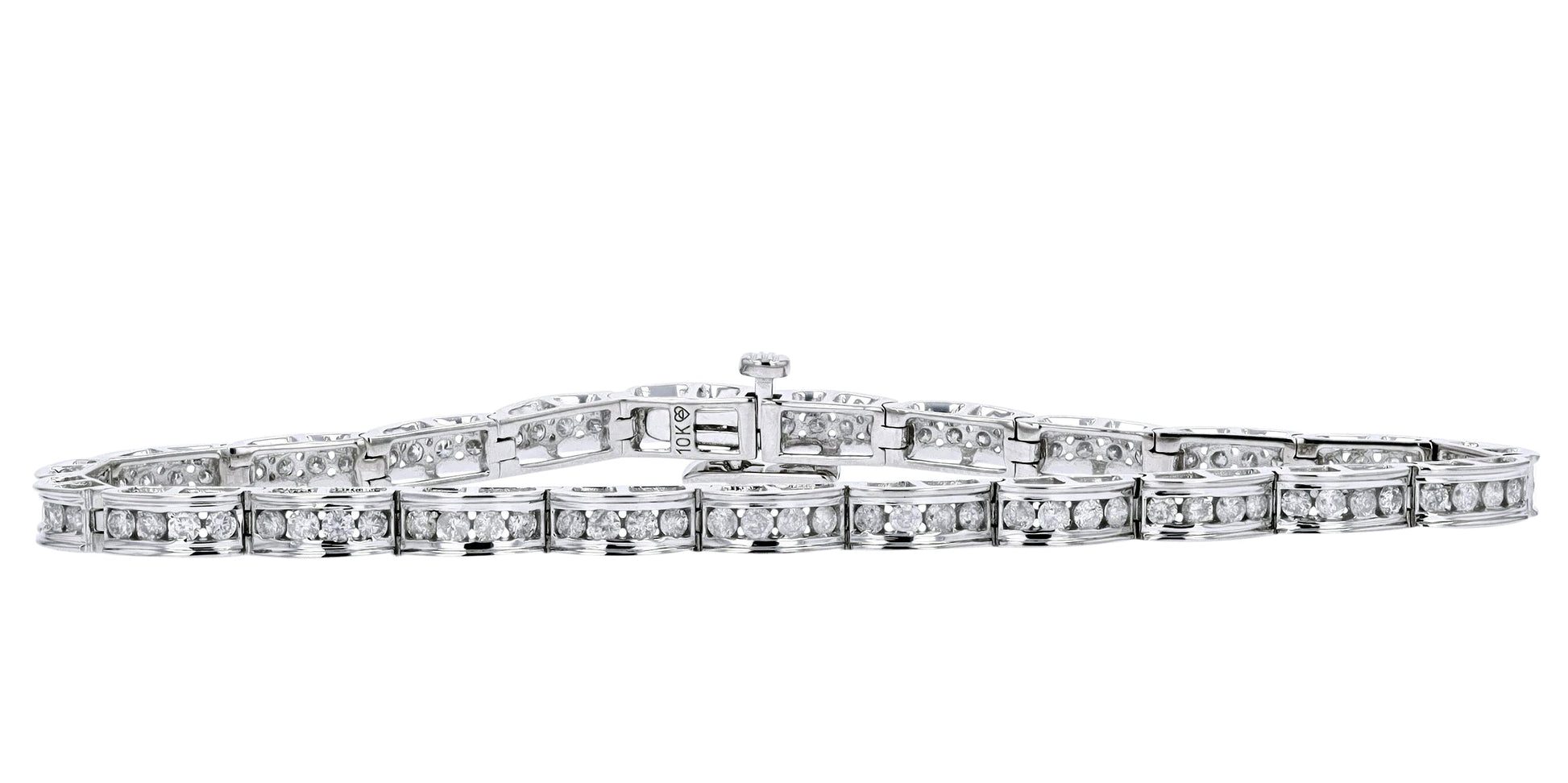10K WG 2 CTW Diamond Channel Set Bracelet