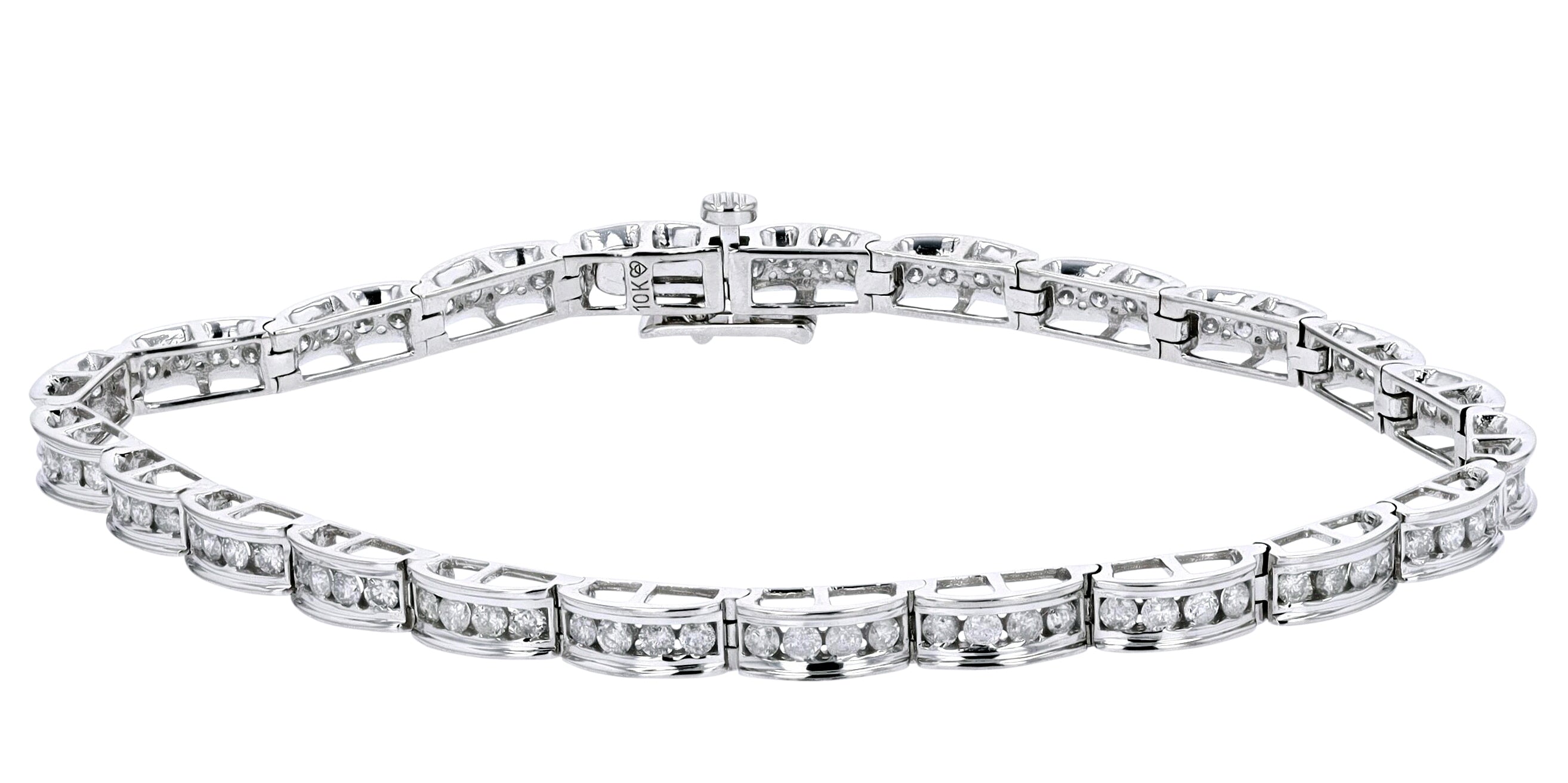 10K WG 2 CTW Diamond Channel Set Bracelet