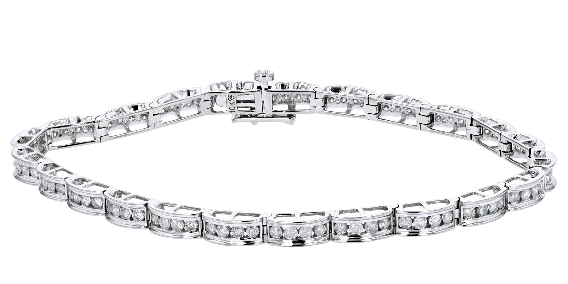 10K WG 2 CTW Diamond Channel Set Bracelet