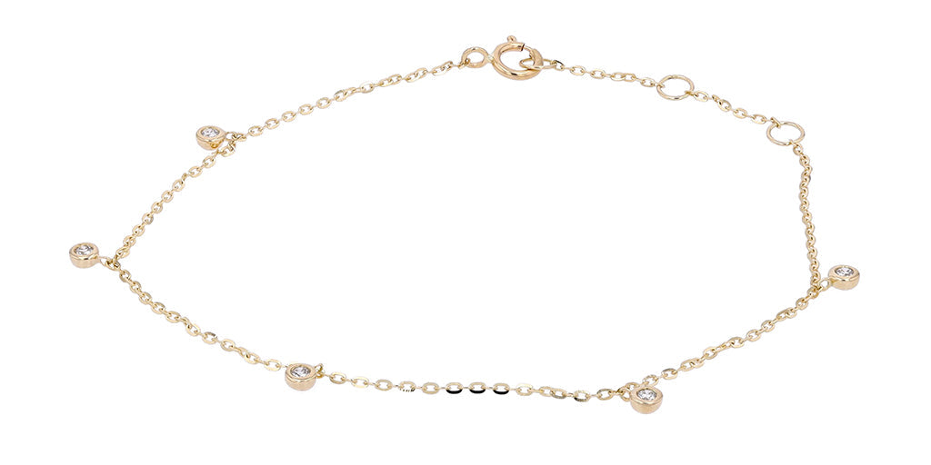 14K Diamond Bezel Charm Bracelet<p><strong>More Colors Available</p></strong>