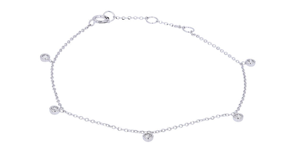 14K Diamond Bezel Charm Bracelet<p><strong>More Colors Available</p></strong>