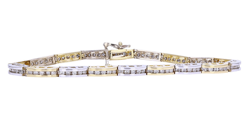 14K TT 2 CT Diamond Bracelet