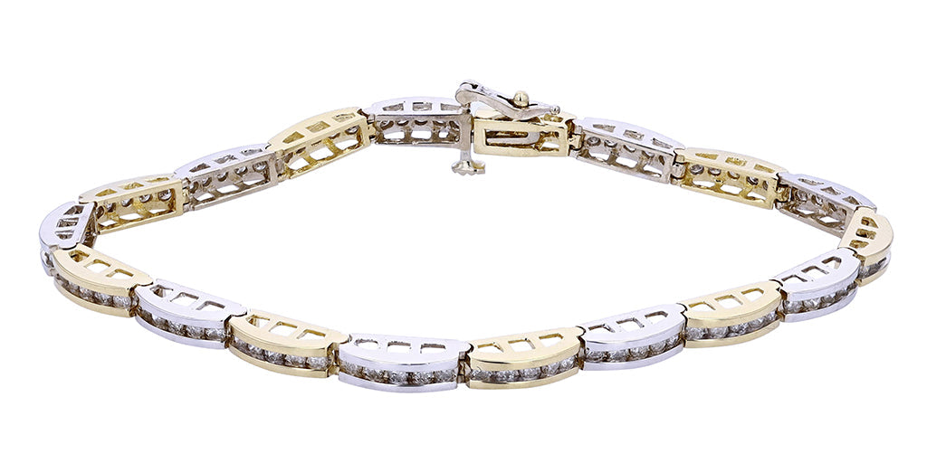 14K TT 2 CT Diamond Bracelet