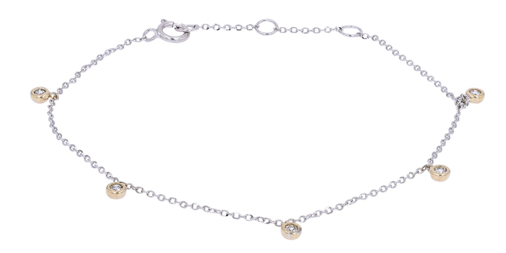 14K Diamond Bezel Charm Bracelet<p><strong>More Colors Available</p></strong>
