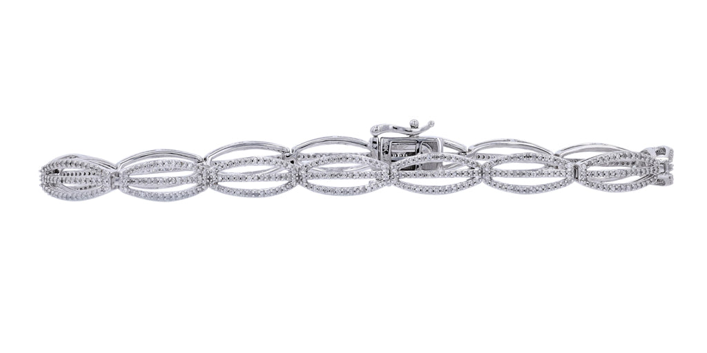 10K WG 1 CTW Open Design Diamond Bracelet