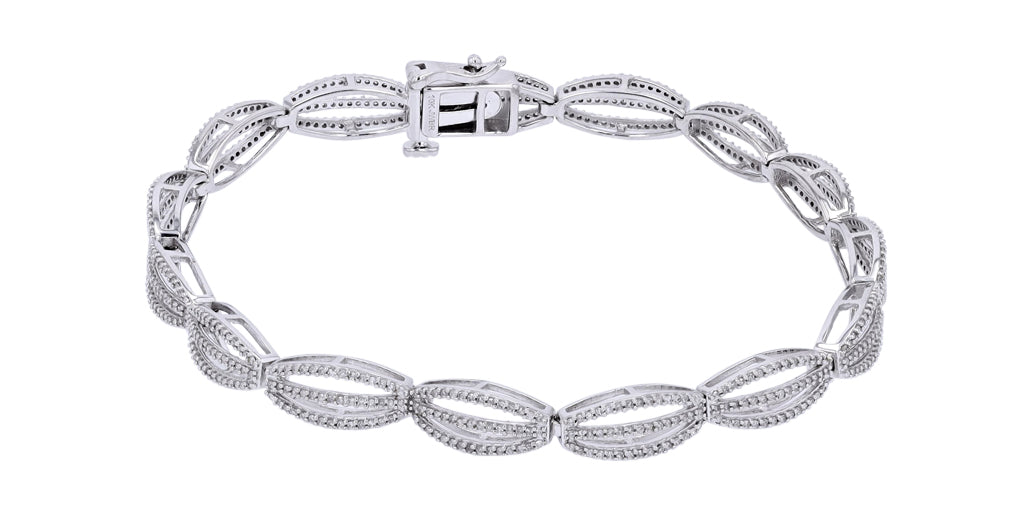 10K WG 1 CTW Open Design Diamond Bracelet
