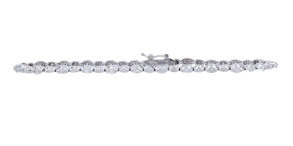 18K WG 1 CT Straight Line Diamond Bracelet