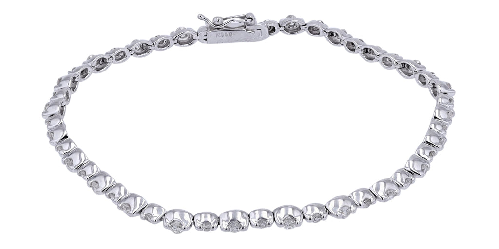 18K WG 1 CT Straight Line Diamond Bracelet