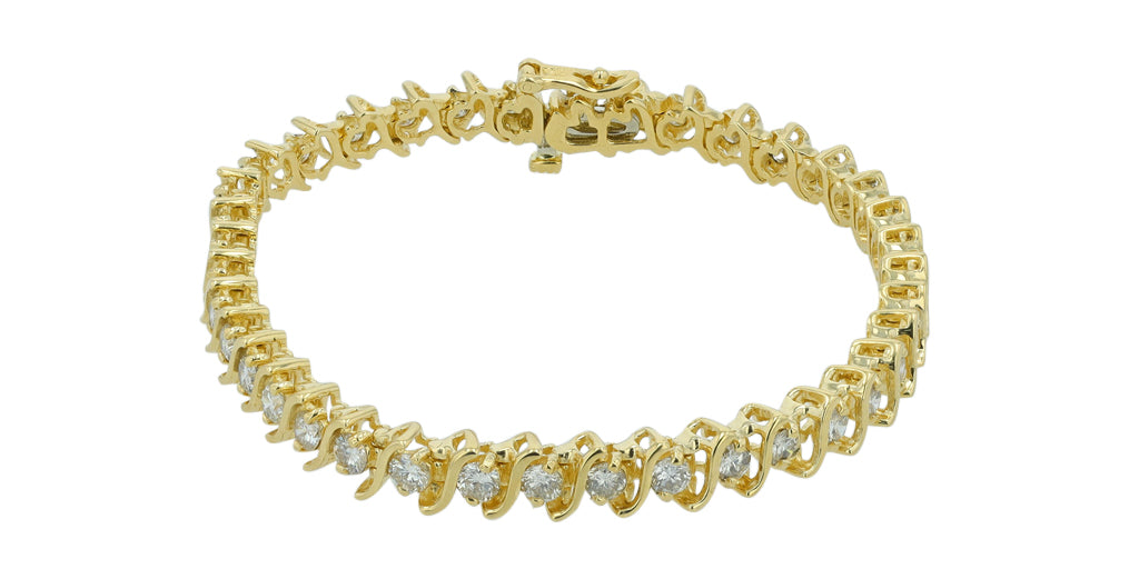 14K YG 4 CT Diamond Bracelet