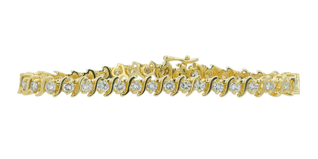 14K YG 4 CT Diamond Bracelet