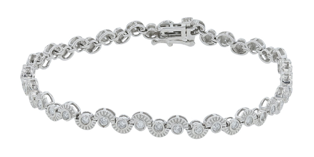 14K WG 1 CTW Diamond Bracelet