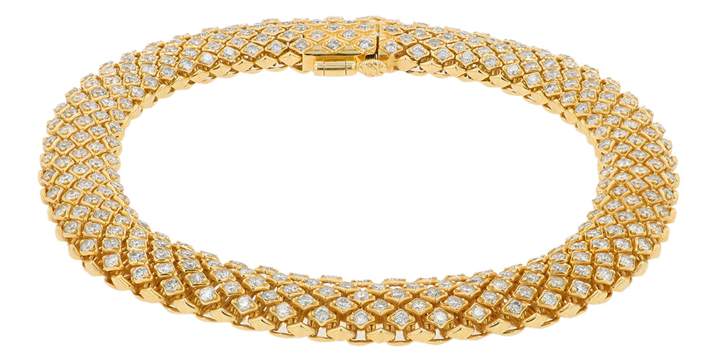 14K YG 3 CT Diamond Bracelet