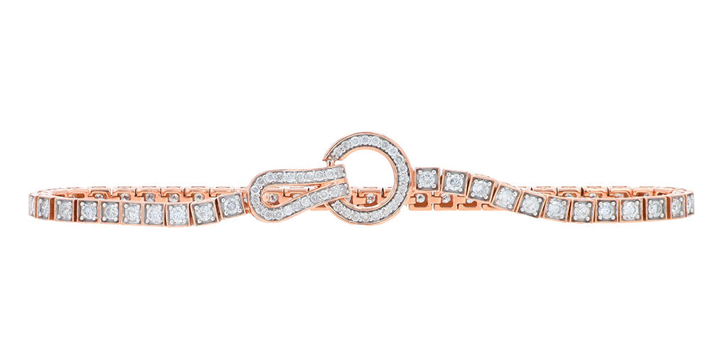 14K RG 2 CT Diamond Interlocking Bracelet