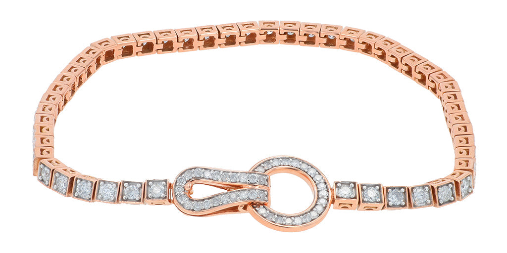 14K RG 2 CT Diamond Interlocking Bracelet