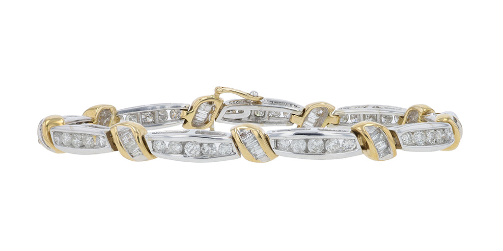 14K TT 4 CT Diamond Bracelet