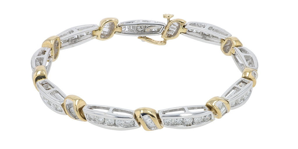 14K TT 4 CT Diamond Bracelet