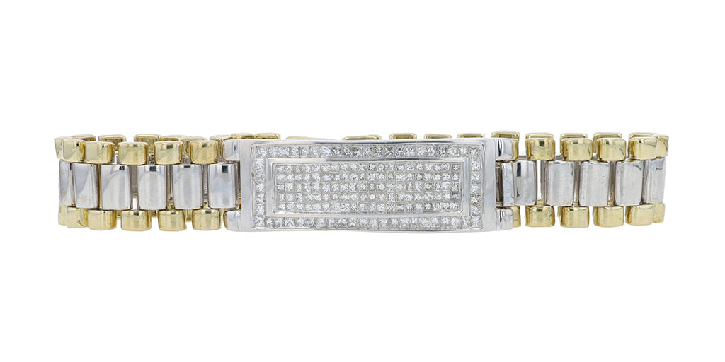 14K TT 3 CT Gents Bracelet