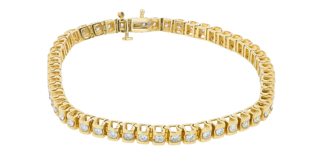 14K YG 2 CT Diamond Tennis Bracelet