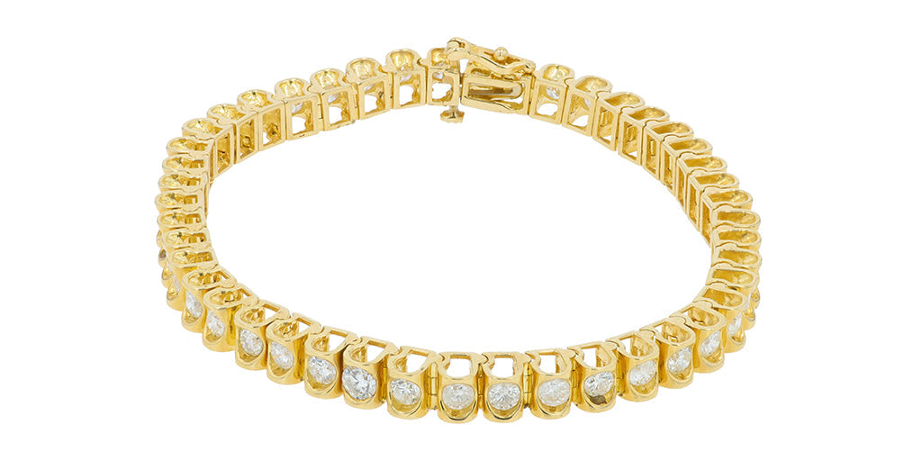 14K YG 4 CT Diamond Diamond Bracelet
