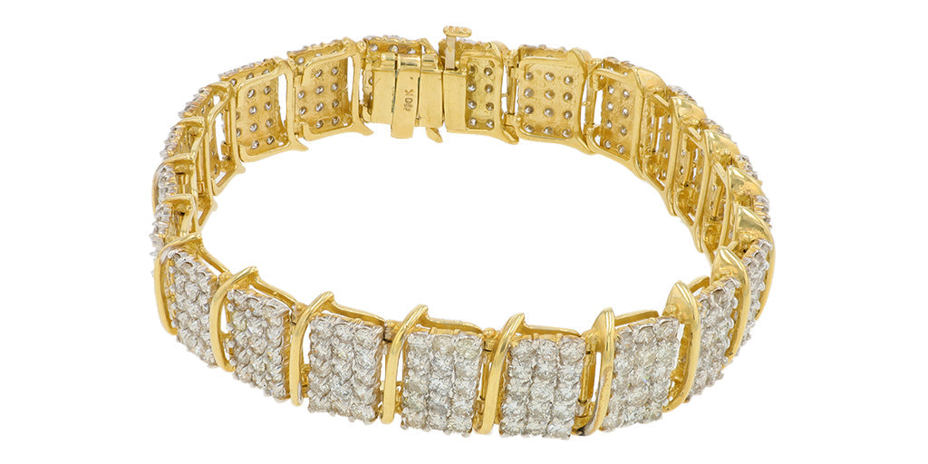 10K YG 10 CT Diamond Bracelet