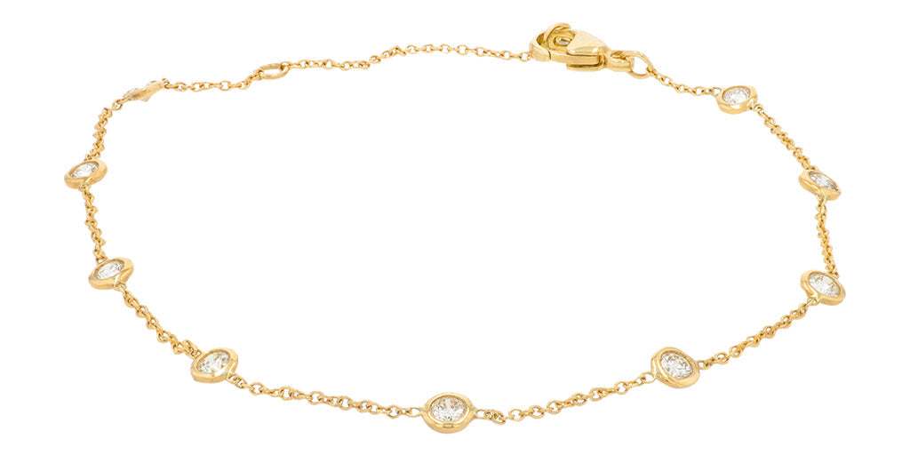 14K YG .50 CTW Diamond By the Yard Bracelet